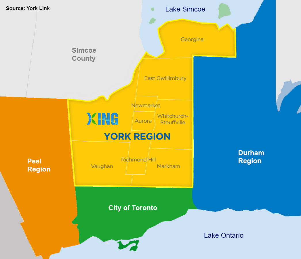 York Region   GTA Map For Location Web Page 